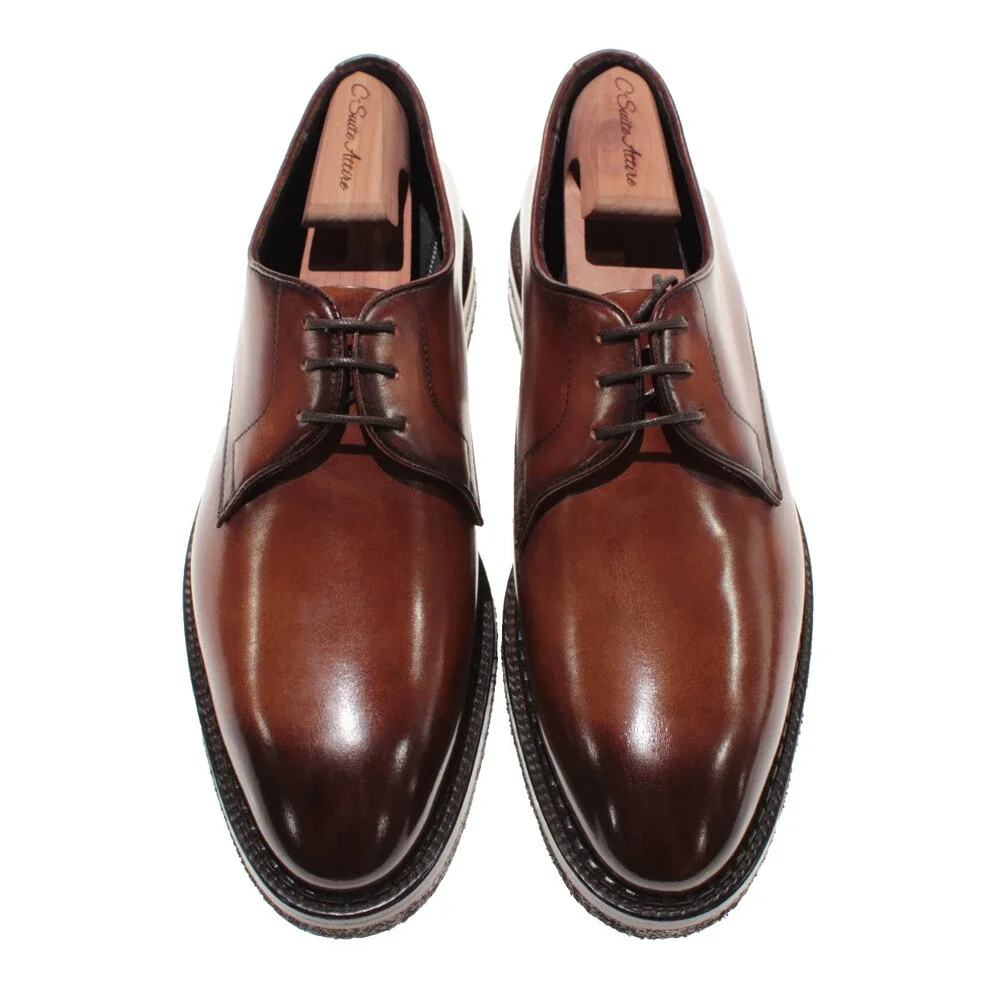 Di Bianco NWB Derby Dress Shoes Size 9 US in Brown Leather Made in Italy